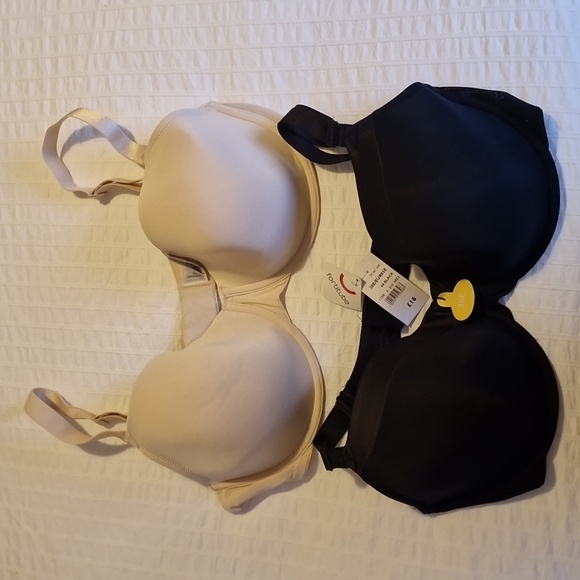 2 PACK DEBENHAMS T-SHIRT BRAS BLACK NUDE 38E BNWT UNDERWIRED PADDED - Picture 2 of 2